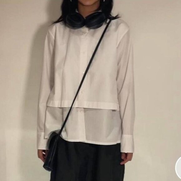 Uniqlo x Jill Sander oversized stand collar long sleeve button up - Picture 2 of 2